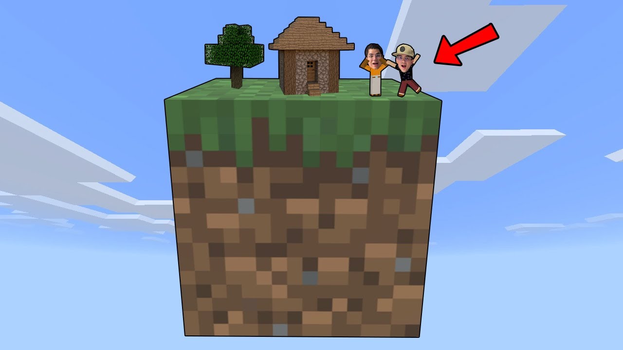 SOBREVIVENDO EM CIMA DE UM BLOCO DE GRAMA GIGANTE NO MINECRAFT!