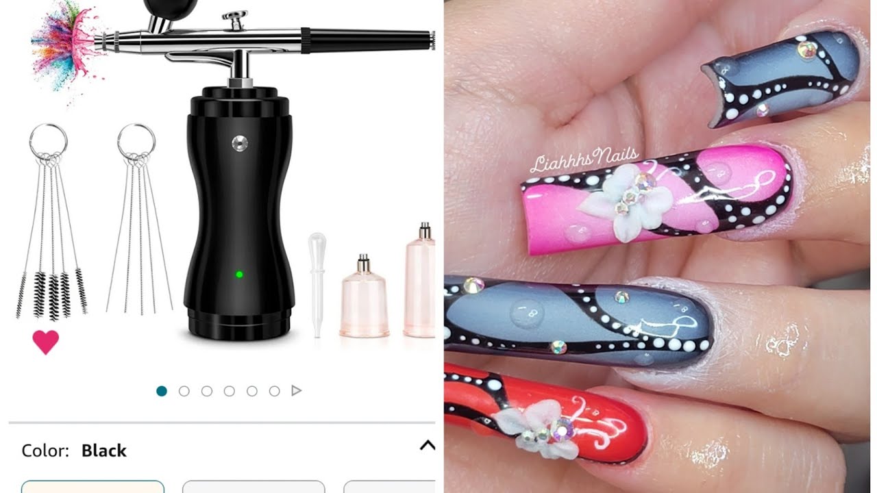 Amazon Air Brush Review| How To Air Brush Gel Polish| Butterfly Nails Air Brush