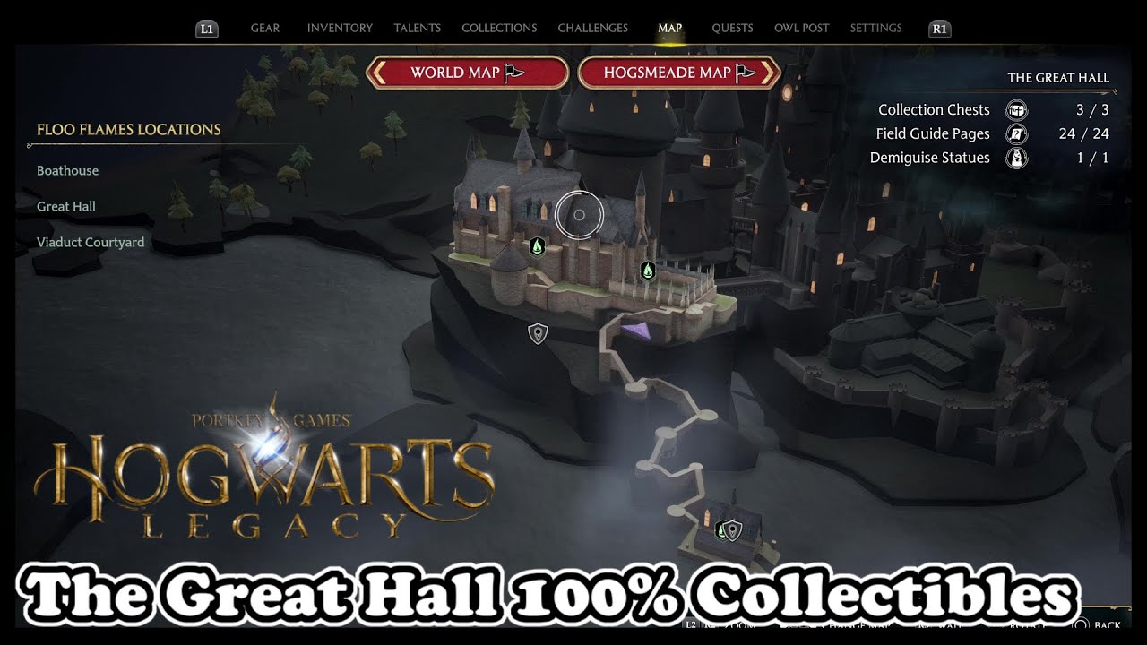 Hogwarts Legacy THE GREAT HALL ALL COLLECTIBLES (100% Collectible Guide)
