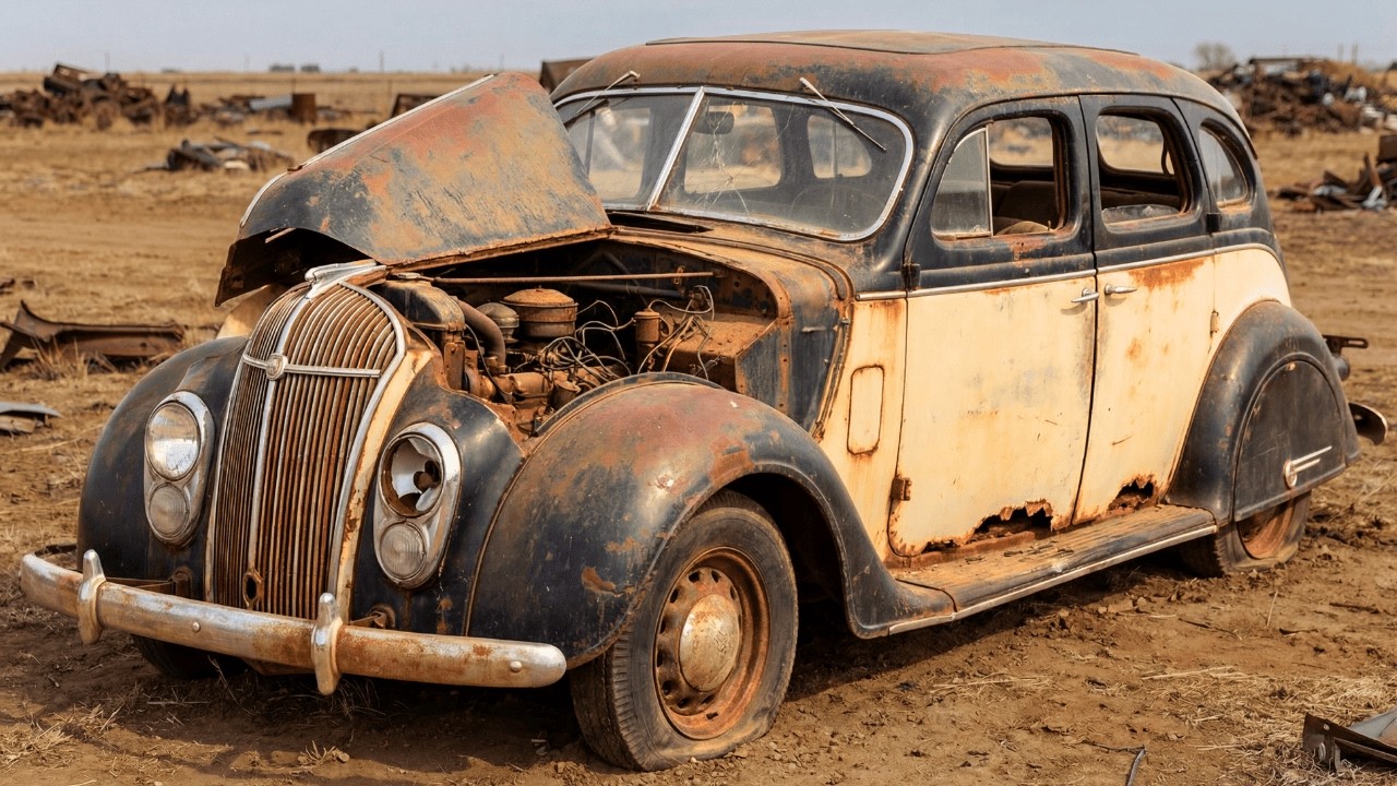 ASMR Car Restoration! 1936 Chrysler Airflow Two-Tone Black & Cream: Total Disrepair to Showroom New