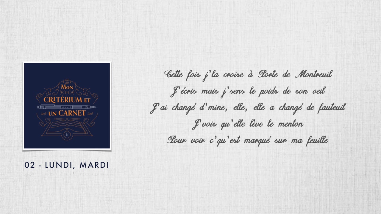 Meak - Lundi, Mardi (PAROLES)