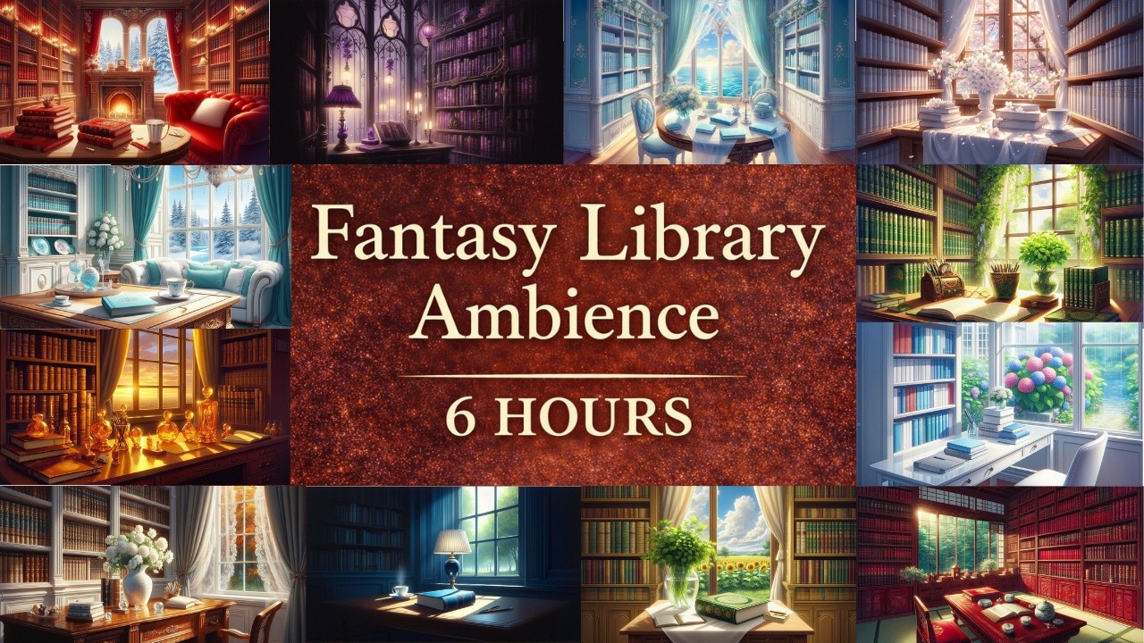 Fantasy Library Ambience — 6 Hours of Quiet Magical Study & Reading Music