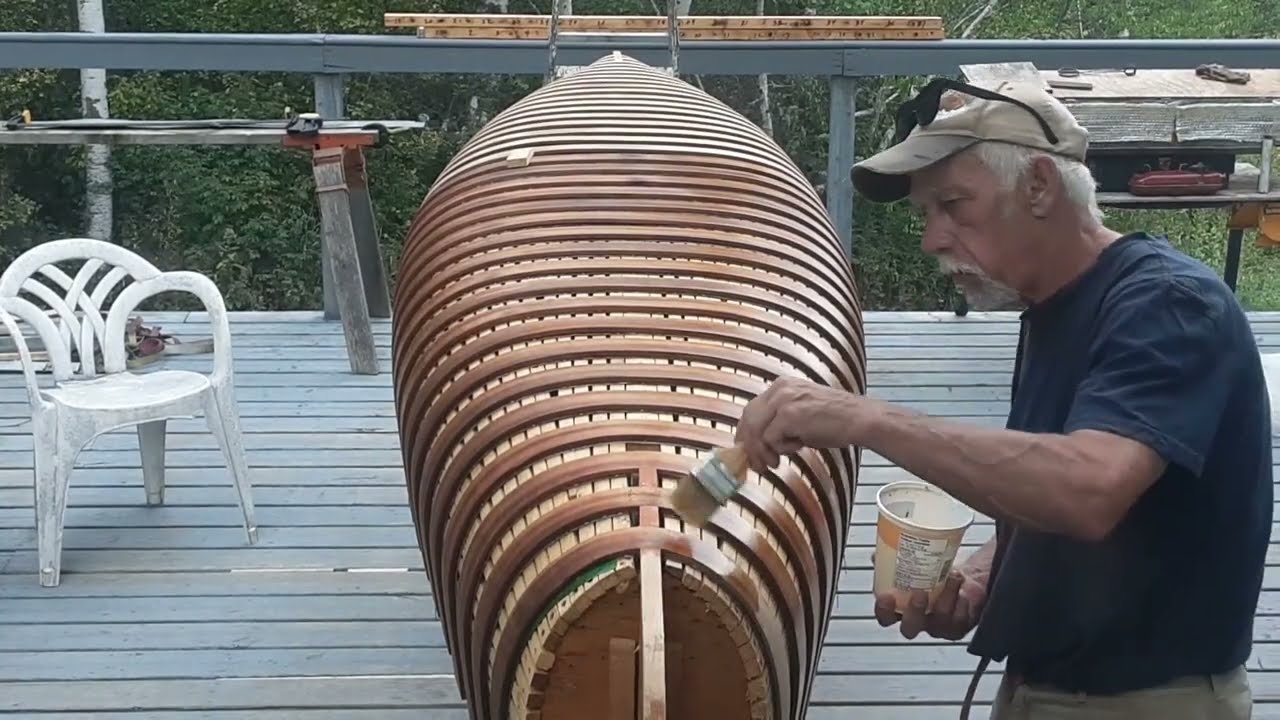 CEDAR CANVAS CANOE BUILD 37 BOOK MATCHED RIBS