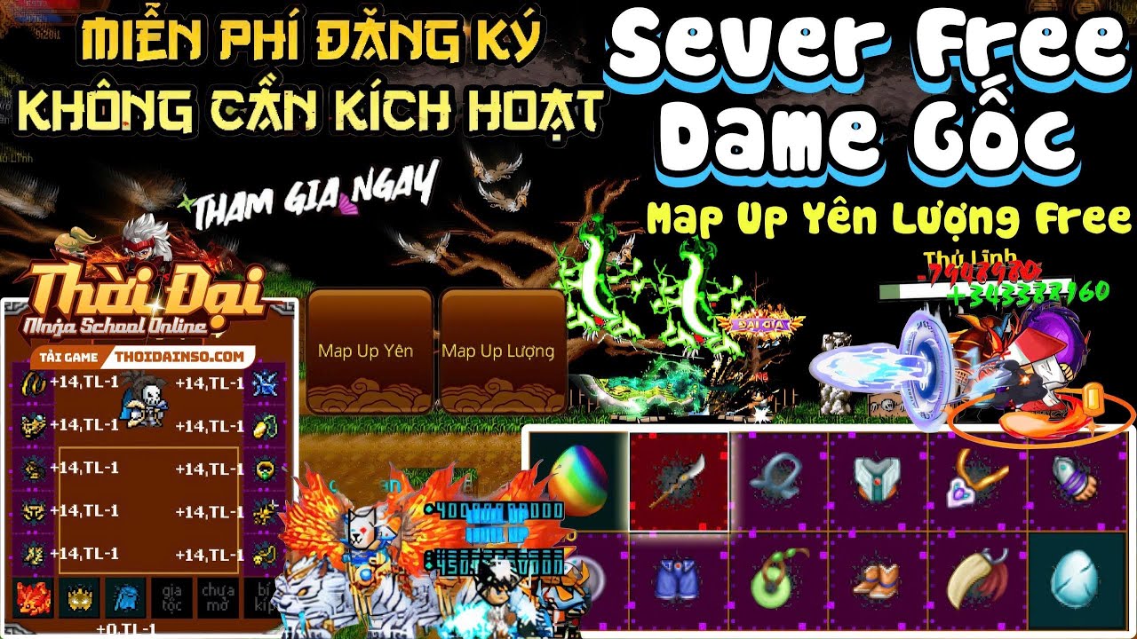 NinjaSchool Online Lậu Sever Free Dame Gốc Map up Yên Lượng Trở Lại Tuổi Thơ Cày Cuốc Cực Đông Người