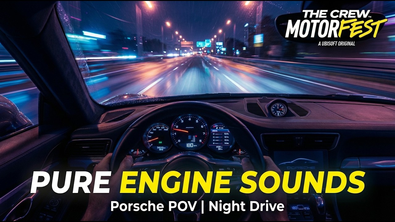Porsche Night Driving | Pure Game Sounds | Driver POV | The Crew Motorfest