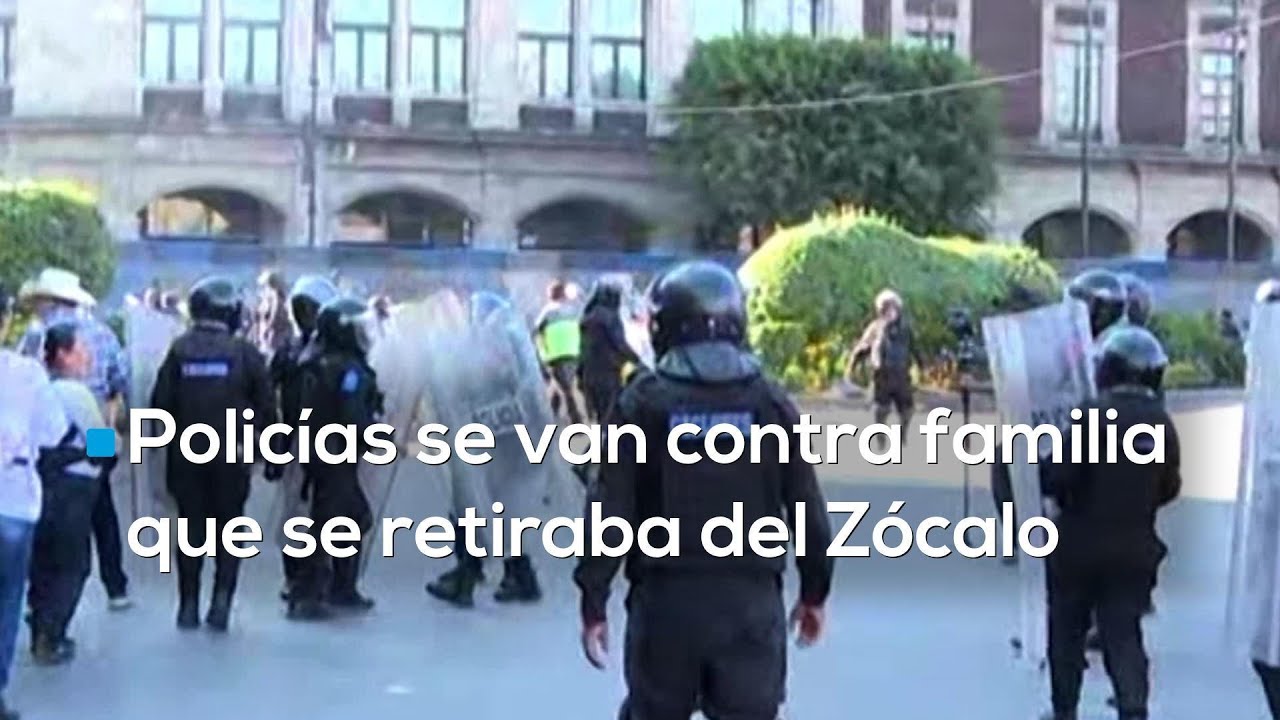 ¡REPRIMEN A MANIFESTANTES! | Policías de CDMX fueron captados agrediend0 a familia en el Zócalo