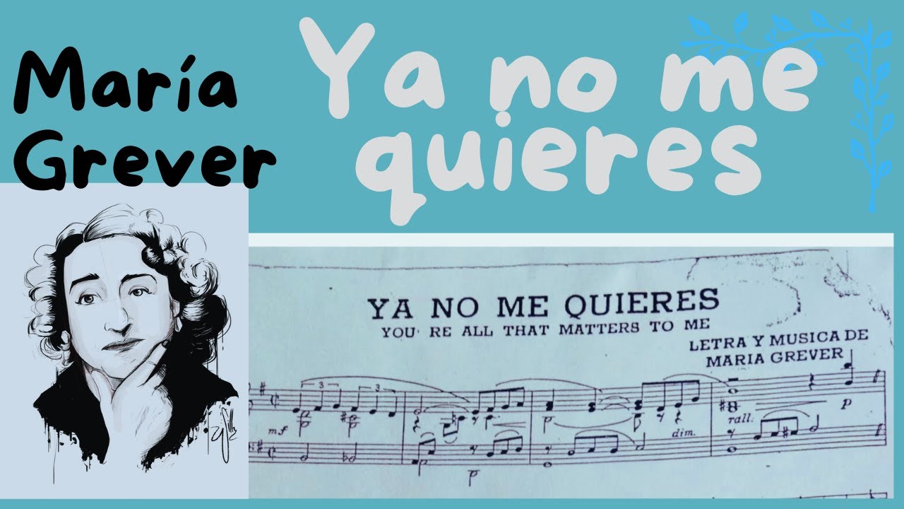Ya no me quieres- María Grever (acompañamiento)