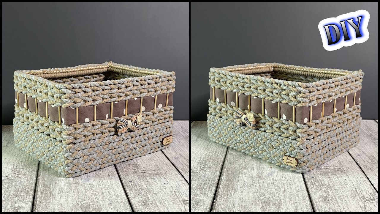 🔊ПЛЕТЕНАЯ КОРЗИНА ДЛЯ ХРАНЕНИЯ СВОИМИ РУКАМИ💥ИДЕИ ИЗ КАРТОННЫХ КОРОБОК💥DIY Creative ideas