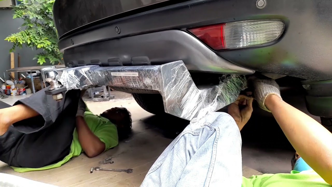 Proses pasang towing pajero
