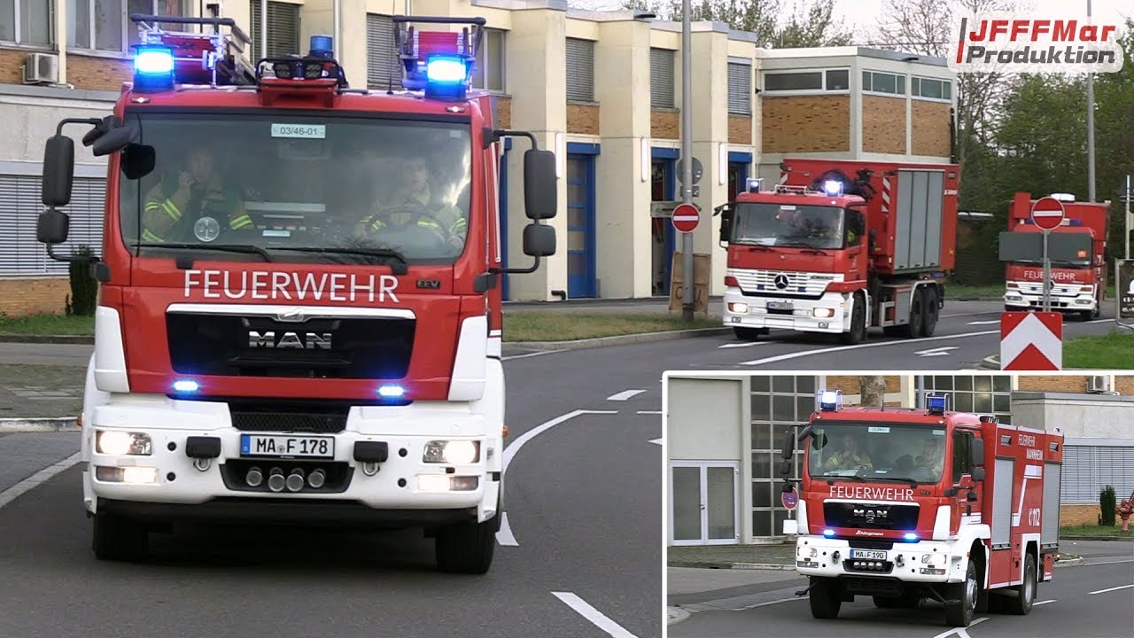Erweiterter Gefahrstoffzug BF Mannheim FW Süd mit Gong + Durchsage