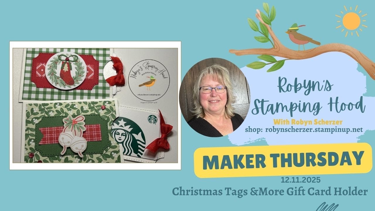 Stampin' Up! Рождественские бирки и многое другое. Держатель для подарочной карты. Четверг — Част...