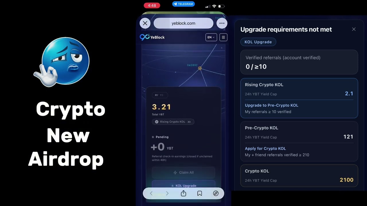 YBT Crypto Airdrop NEW 😳| Earn usdt Rewards 📈