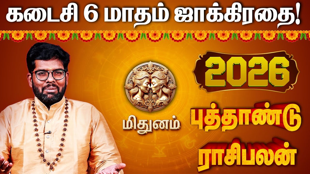 மிதுனம் ராசி 2026 புத்தாண்டு பலன்கள் | 2026 New Year Rasi  Palan | #newyearrasipalan #mithunam