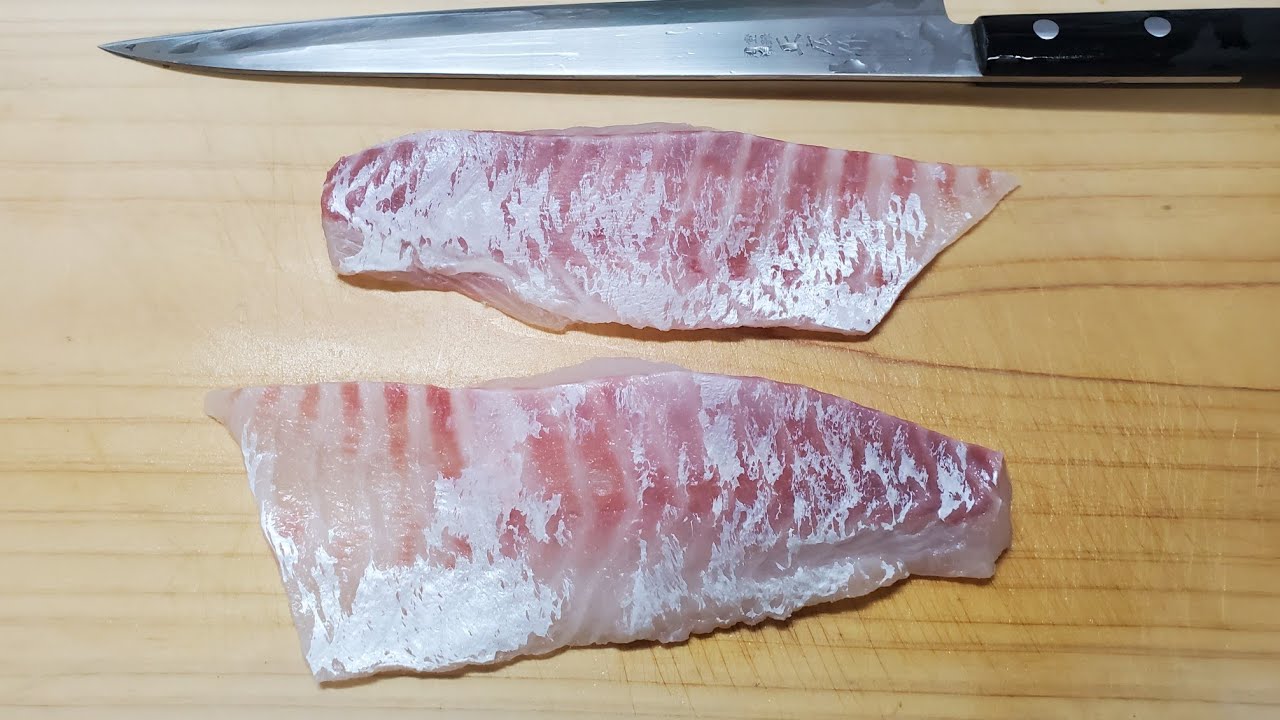 真鯛の腹節だけで薄造りを検証、困難を極める身の向きを克服させる[魚屋の技術]