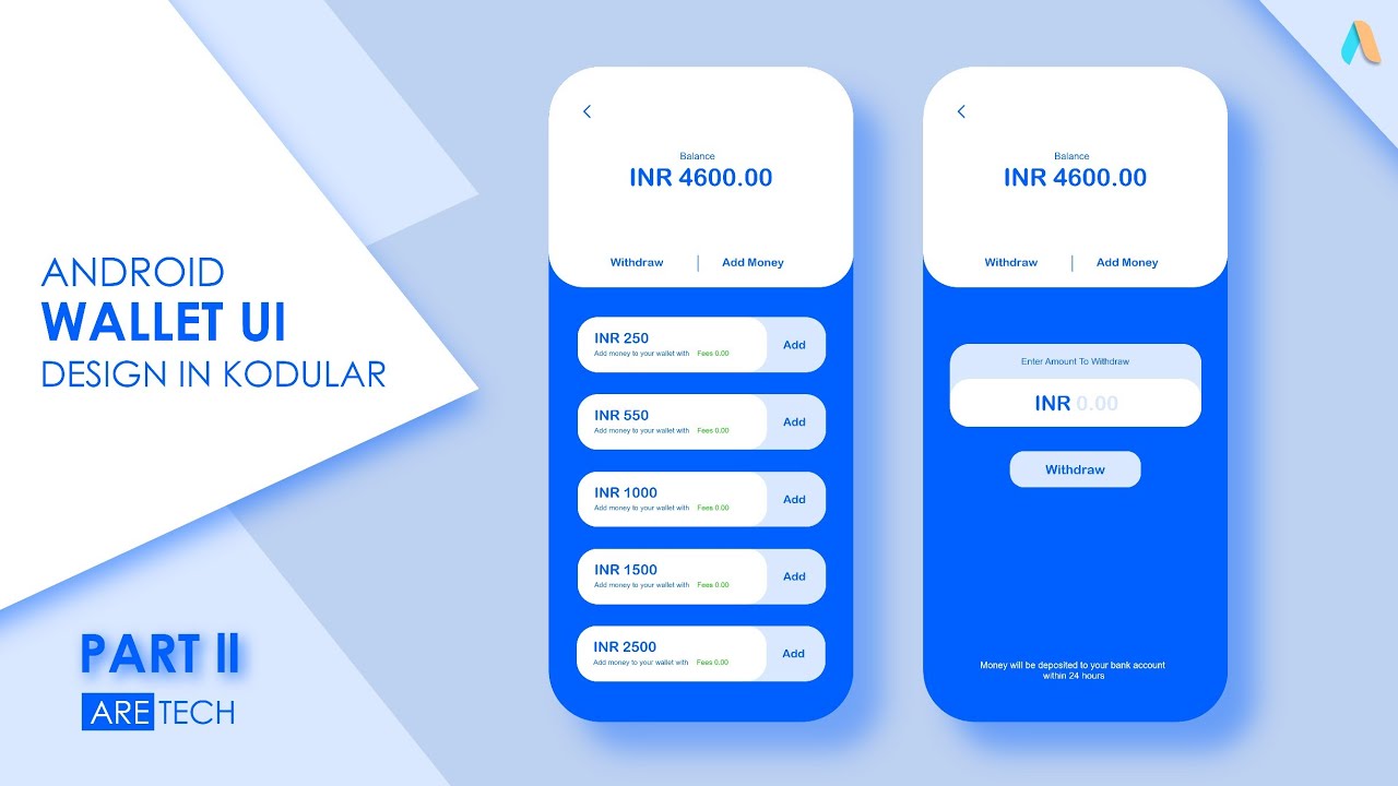 Animated Wallet UI Design Tutorial In Kodular | UI UX Design In Kodular With Free AIA File | Part 2