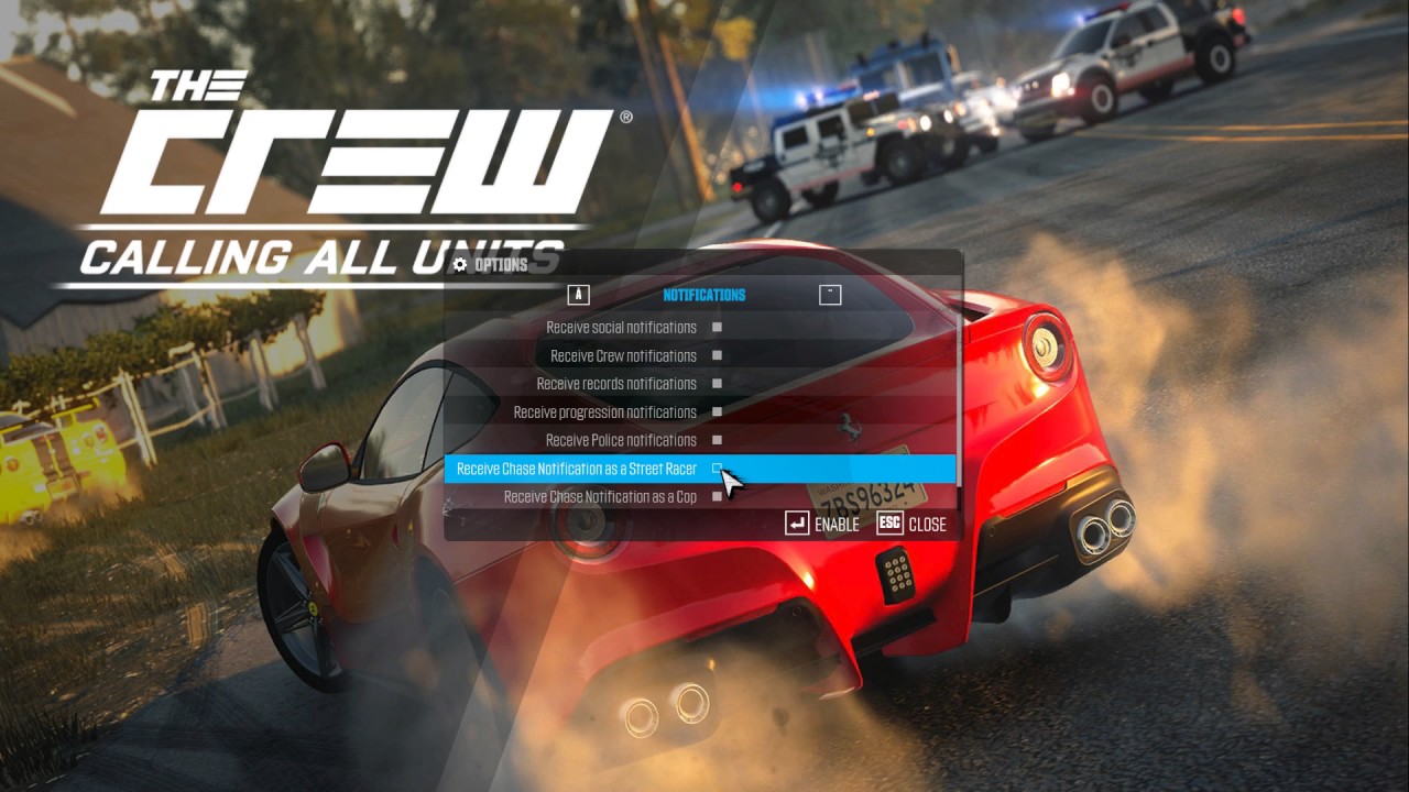 How To Enable Chase Notifications as a Street Racer In The Crew