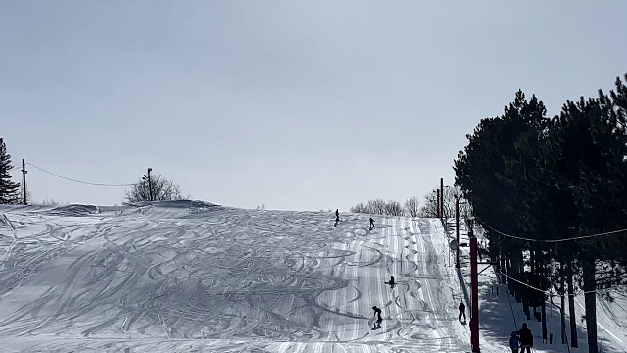 Skiing for the first time on this big hill at Hanson Hills, Grayling, Mi