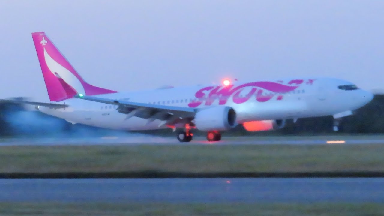 First Visit! | Brand New Swoop 737 MAX 8 Landing and Takeoff at London International Airport | YXU