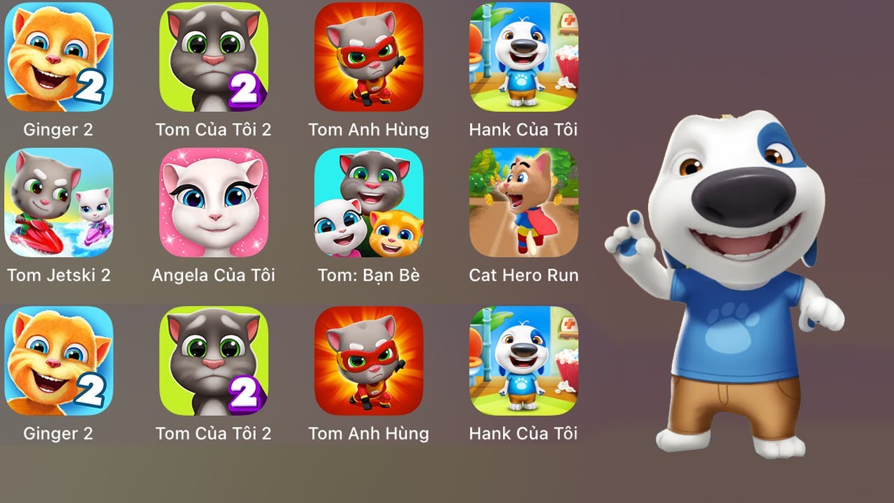 Hank Cua toi,Tom Jetski 2,Angela,Ginger 2,Cat Hero Run,