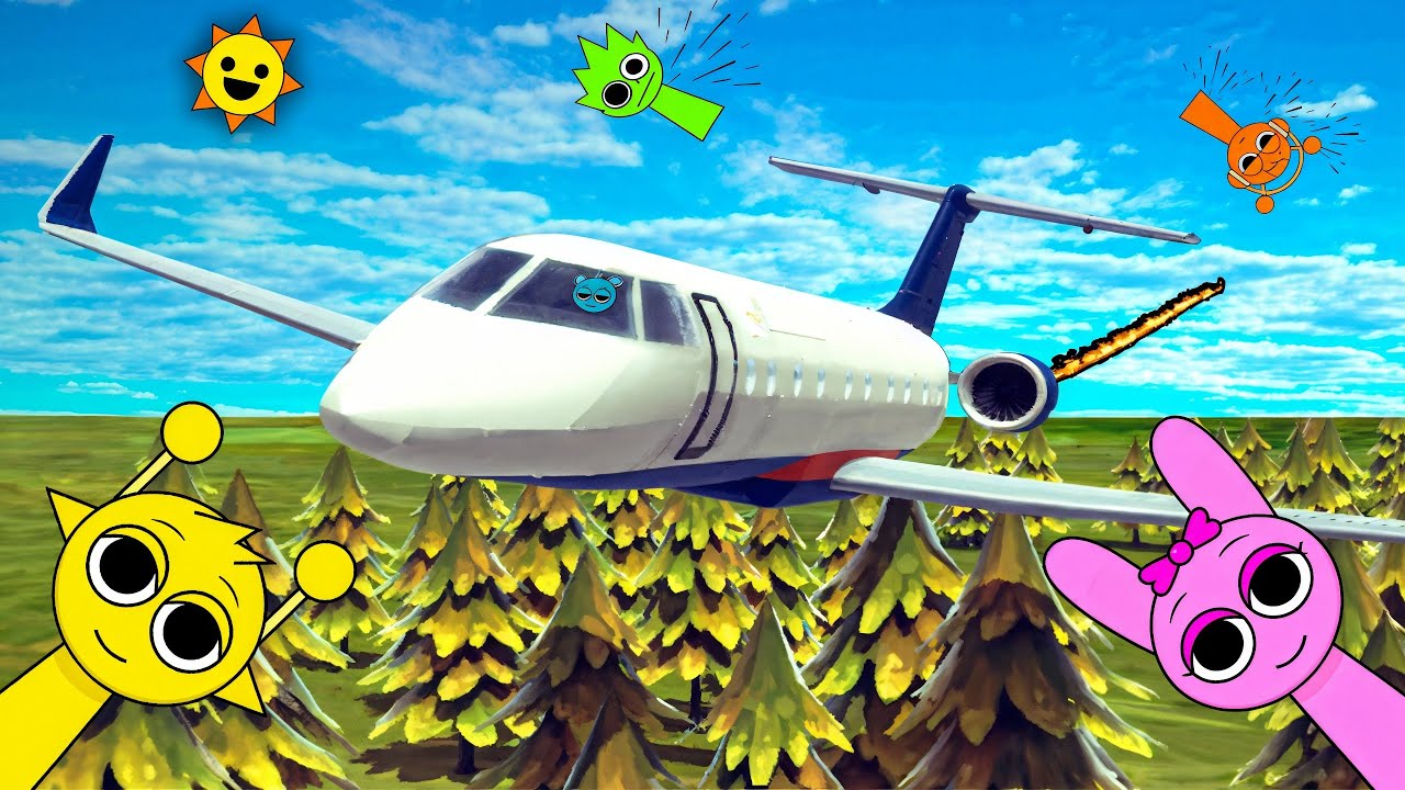Realistic Airplane Disasters & Brutal Crashes with Sprunki #1 | Besiege