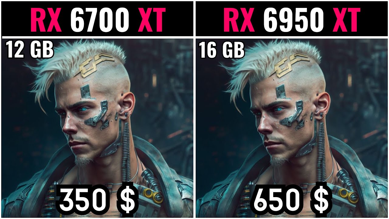 AMD Radeon RX 6700 XT vs RX 6950 XT - Clearly identifies the two GPUs being compared