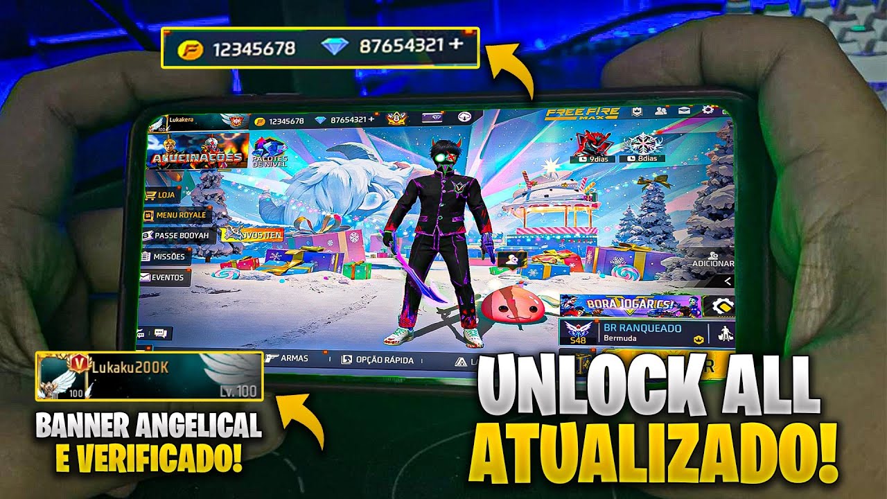 (FUNCIONOU! 😱) COMO LIBERAR TODAS AS SKINS DO FREE FIRE GR&Aacute;TIS! UNLOCK ALL ANDROID QUALQUER CELULAR!