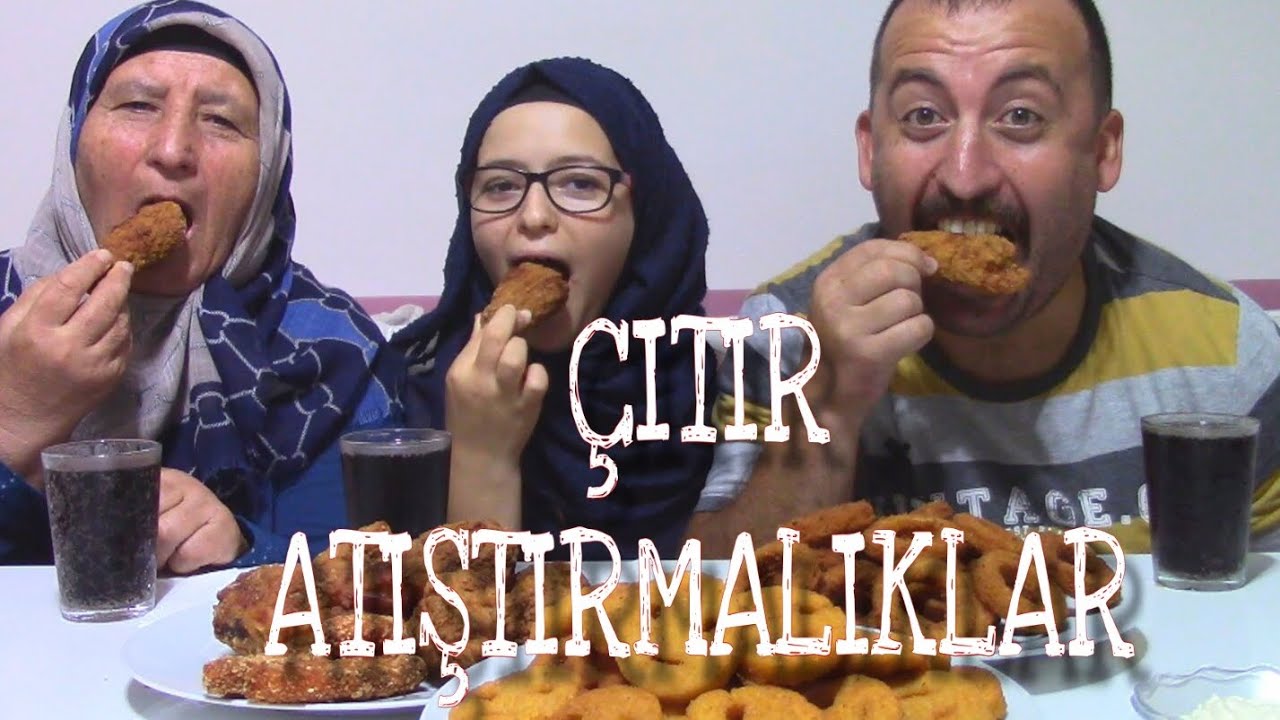 ÇITIR ATIŞTIRMALIKLAR | NUGGET, SOĞAN HALKASI ,KROKET | TÜRKÇE MUKBANG