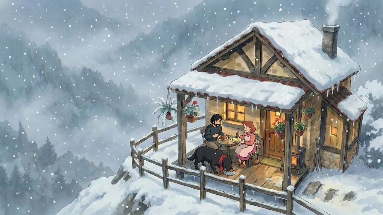 Peaceful Snowy Winter Days at Home: Cozy Cooking & Peaceful Life I Ghibli Days | Ghibli-Style Video