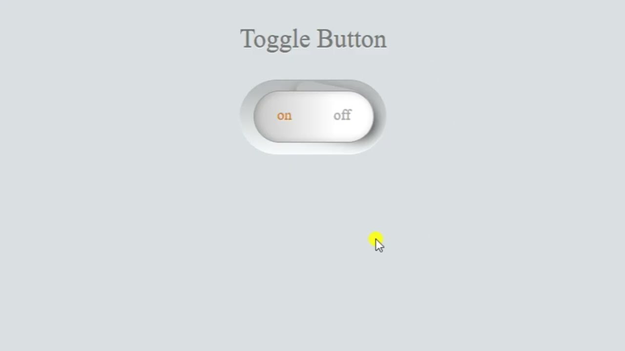 How to Create Toggle Button Using HTML and CSS | Toggle Switch Design Tutorial