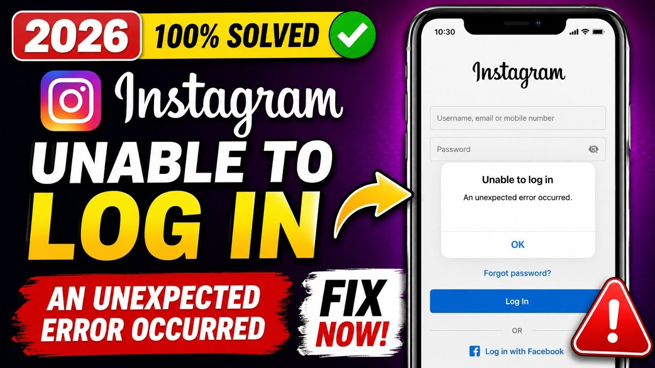 Instagram An Unexpected Error Occurred Fix 2026 | Login Problem Today