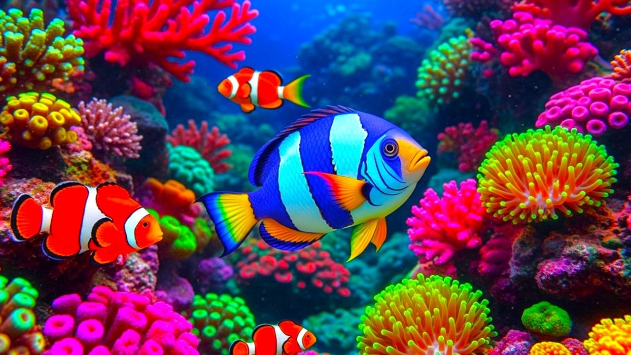 Aquarium 4K (ULTRA HD) 🐠 Colorful Coral Fish & Jellyfish – Relaxing Music for Deep Sleep #2
