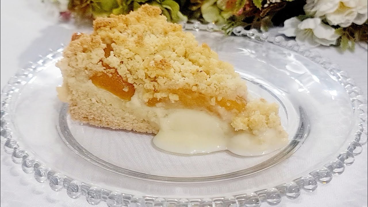 Сливочный персиковый пирог! Практично в приготовлении и вкусно!