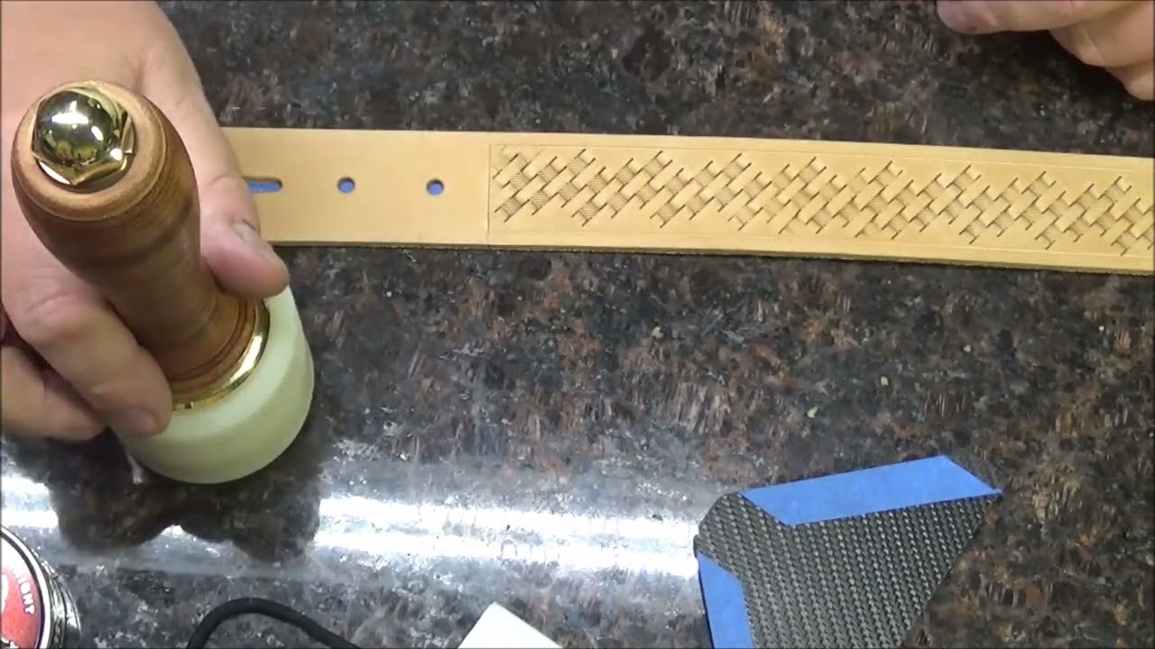 How to add a diagonal basket weave to a leather belt