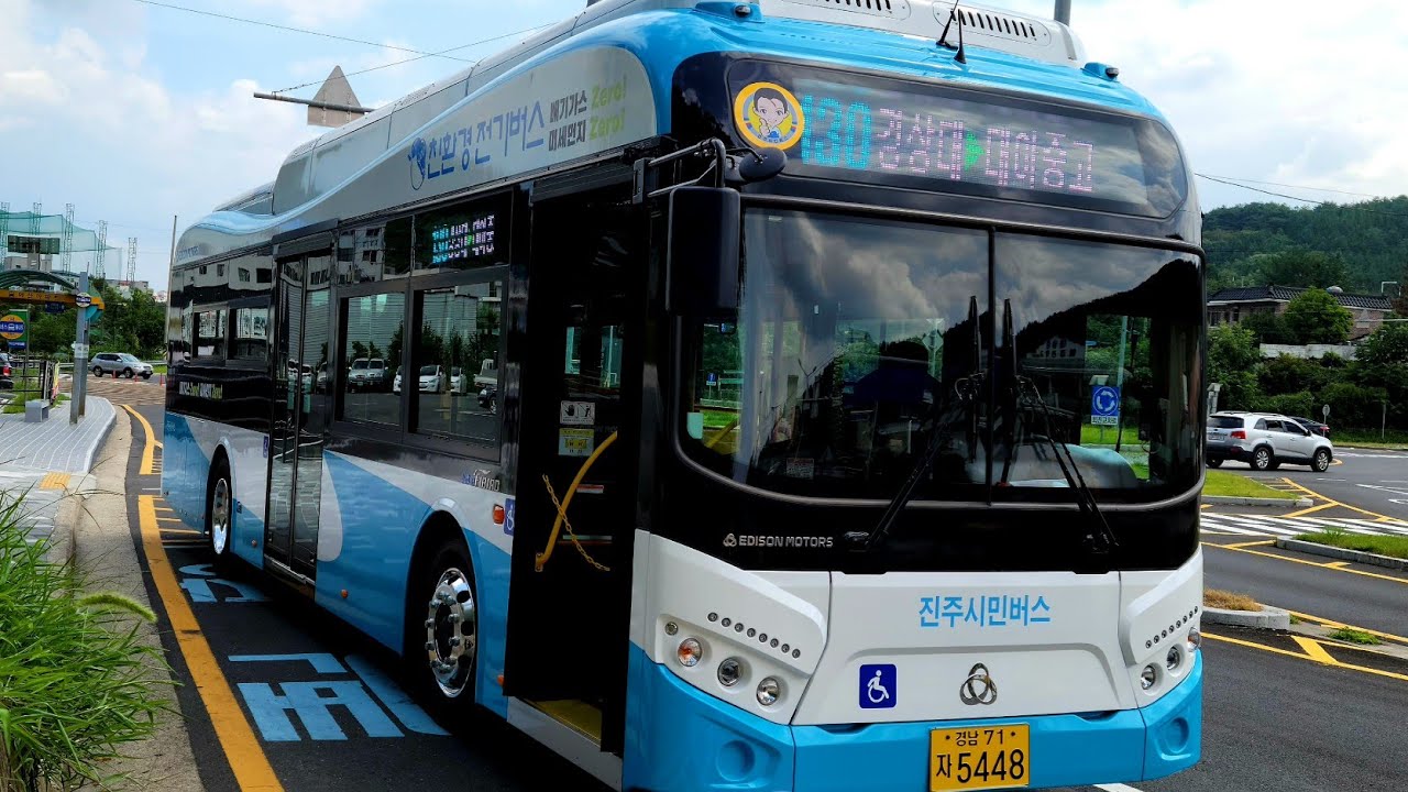 진주(130 시민버스) [대동1~가좌주공APT]구간 2021년식 에디슨모터스[EDISON MOTORS] New E-화이버드 전기버스EV⚡️앞면 주행영상[1080p] (210907)
