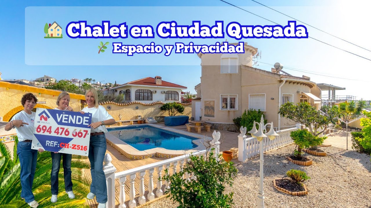 4-CH-Z516 🏖️ Tu CHALET ideal en Ciudad Quesada: 🌞SOL, PISCINA y tranquilidad
