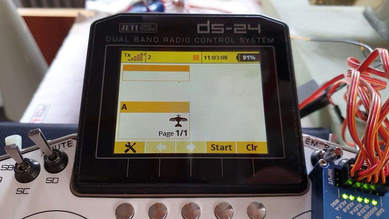Jeti - transmitter tells you about gyro settings