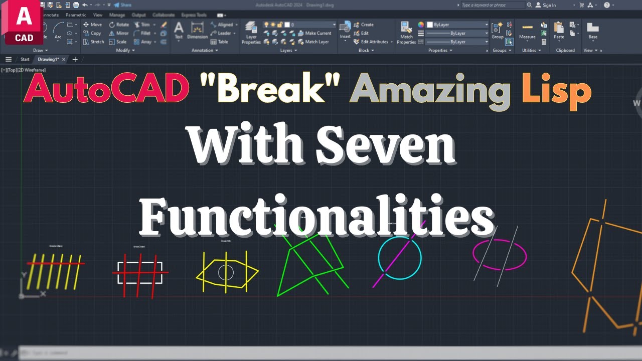 AutoCAD Lisp: Расширенные разрывы пересечений | 7 новых функций