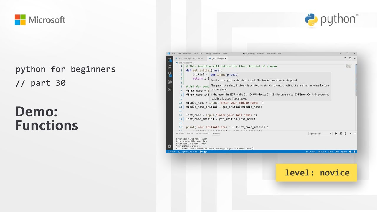 Demo: Functions | Python for Beginners [30 of 44]