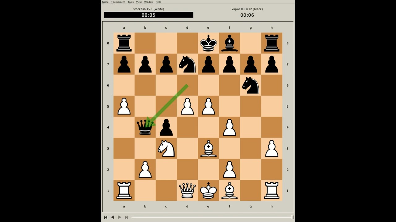Stockfish 15.1 vs Vapor 0.01r12 - Hyperbullet Chess, 20230311