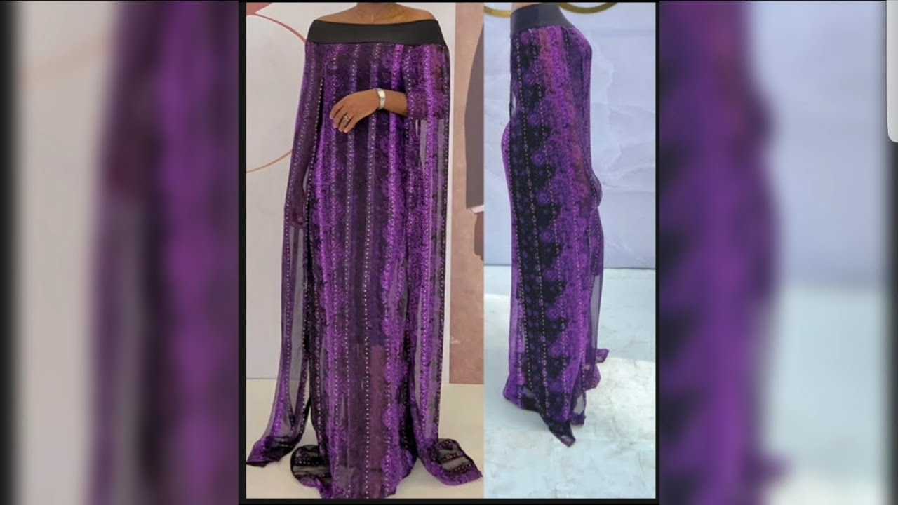 HOW TO MAKE AN OFF SHOULDER BUBU KAFTAN DRESS WITH CAPE SLEEVE #sewingtutorial #bubu #kaftan