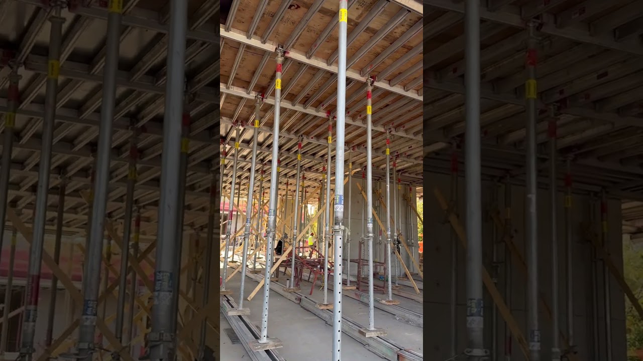 Typical Shoring and framing for a concrete PT slab. 