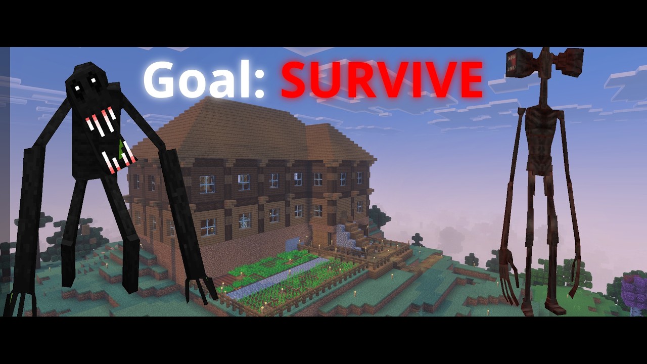 Surviving The Man From The Fog And Siren Head In Minecraft