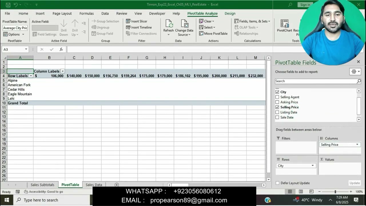 Exp22_Excel_Ch05_ML1_RealEstate | Excel_Mid_Level_1_RealEstate|Complete myitlab solution