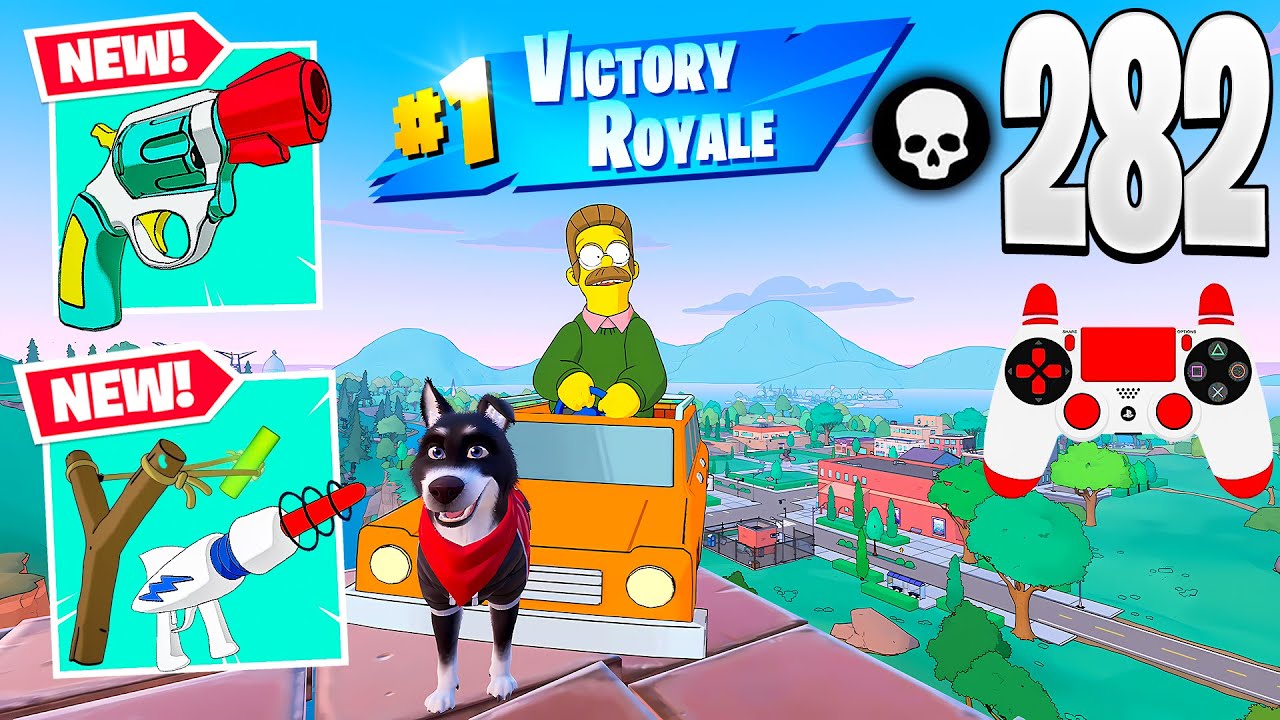 282 High Eliminations Solo vs Squads Simpsons Map Fortnite