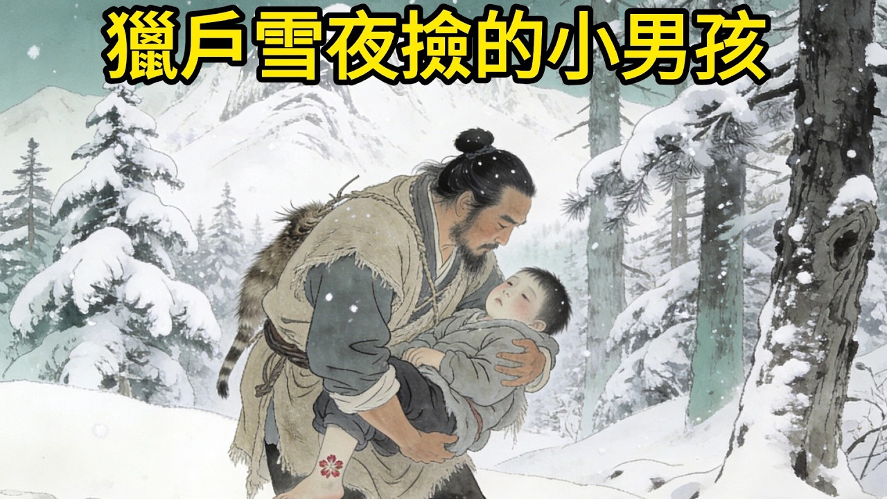 大雪封山，獵戶在林子裏撿到一個凍僵的小男孩，腳踝有塊梅花胎記！十八年後他身穿龍袍，跪在獵戶墳前磕了三個響頭#民間故事 #故事頻道 #感人故事 #情感