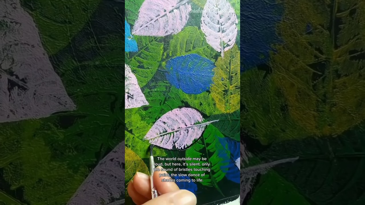 Leaf Printing Art 🌿  #viral #acrylicpainting
