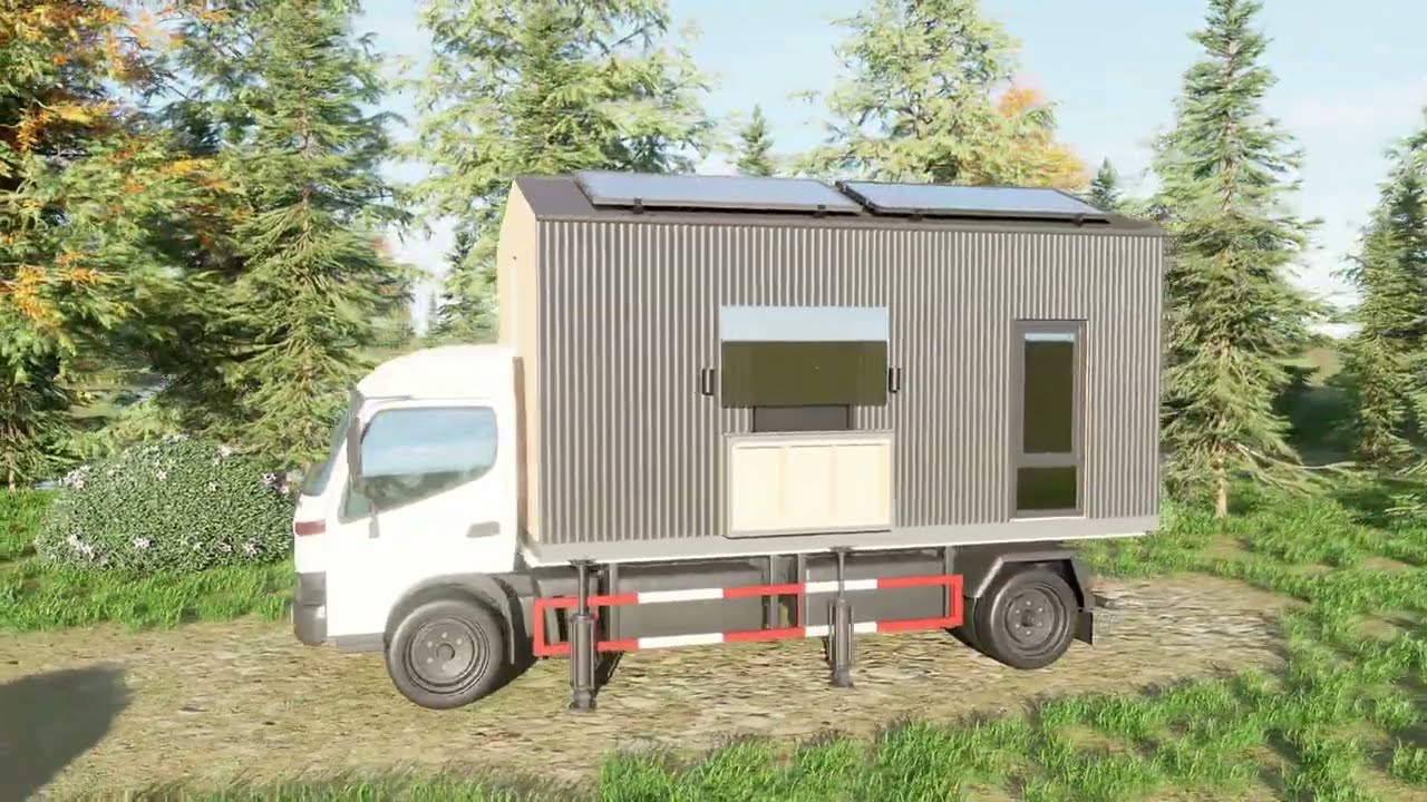 Self-unloading Energy-efficient Timber Vacation Home with Expandable Sunroom