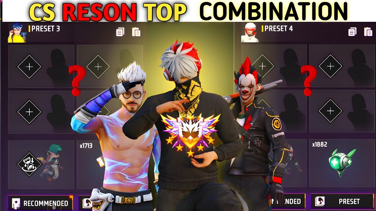 CS RESON TOP 💀| Cs rank best charactercombination | best character skill for Cs rank