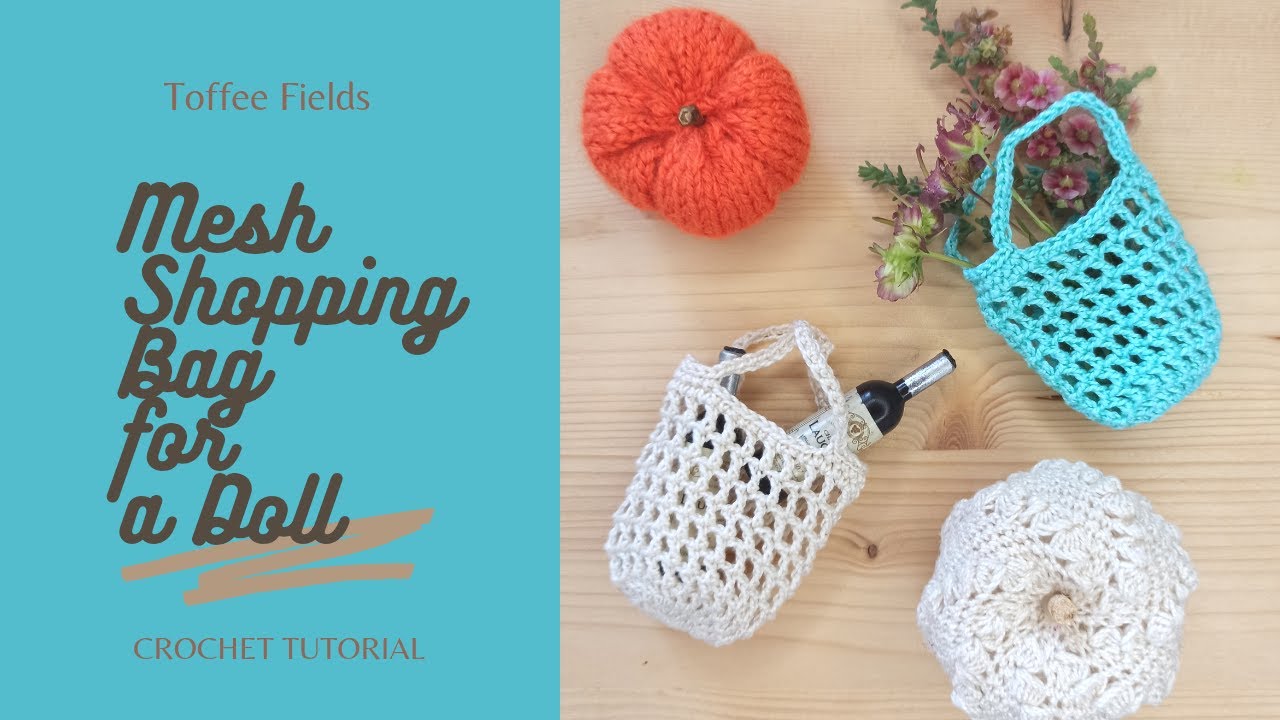 How to Crochet Barbie Mesh Shopping Bag | Easy Doll Clothes Tutorial for Beginners