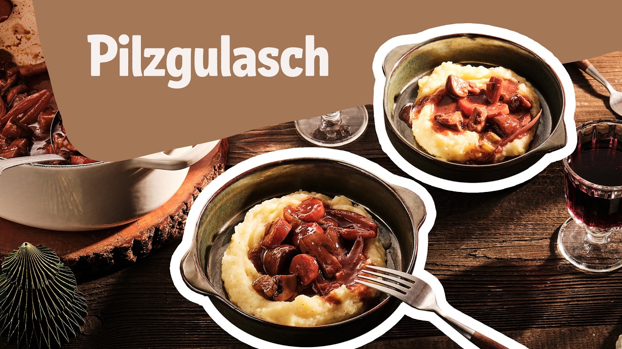 Vegetarisches Gulasch mit Pilzen &ndash; Rezept f&uuml;r ein einfaches Weihnachtsessen 🎄🍲| REWE Deine K&uuml;che